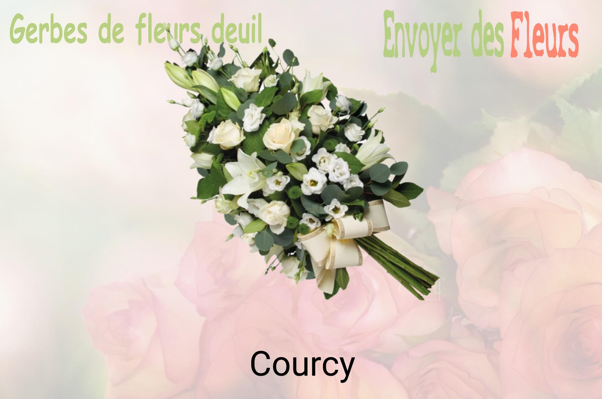 Gerbe de fleurs de deuil livrée à Courcy